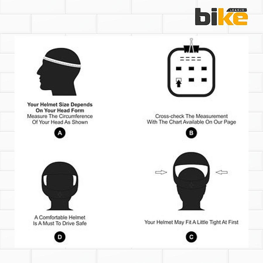 motorcycle helmet measurement size India