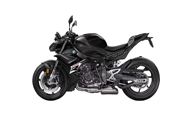1 BMW motorcycle, side profile with a sleek design.