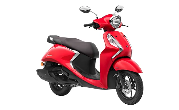 yamaha fascino 125 with Vivid Red