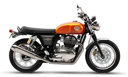Royal Enfield Interceptor 650 showcasing its sleek design, available in various colours, known for its competitive price, impressive mileage, and top speed performance.