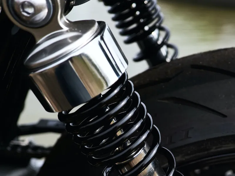 Dual shock absorber in motorcycles