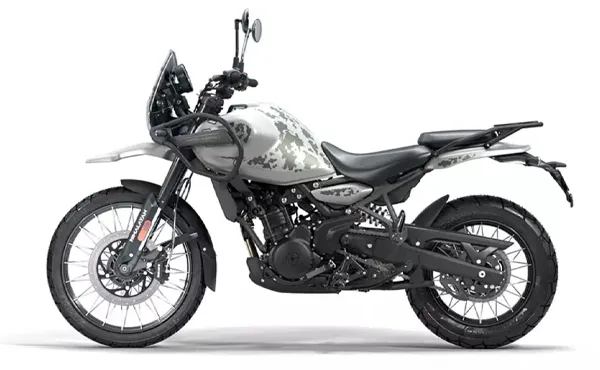 An image showcasing the Royal Enfield Himalayan 450, highlighting its features, performance capabilities, including Himalayan top speed and mileage, along with details on Himalayan price for potential buyers.