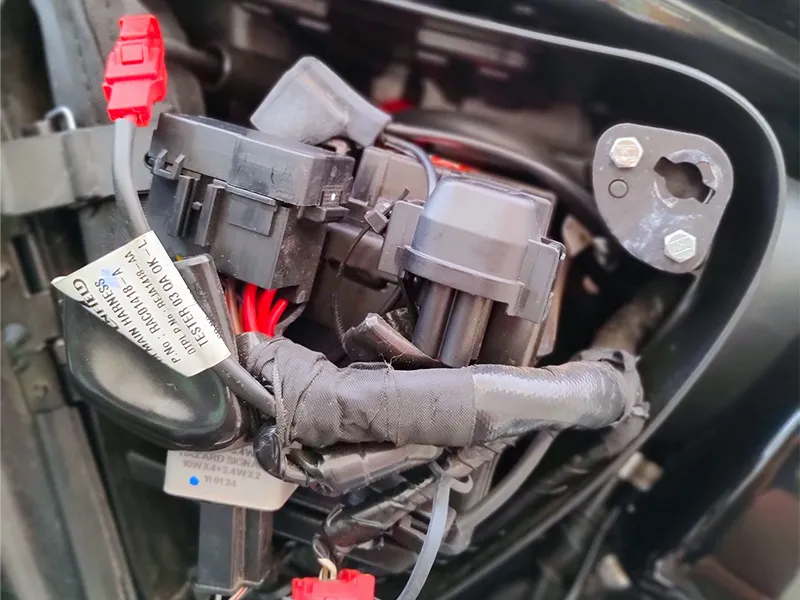 Battery inside a motorcycle