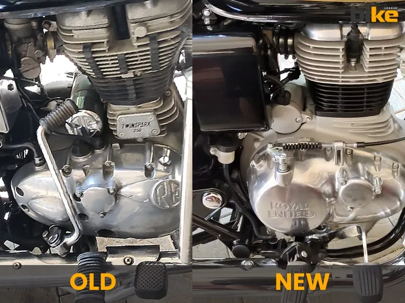 Engine of old & new Royal Enfield bullet 350