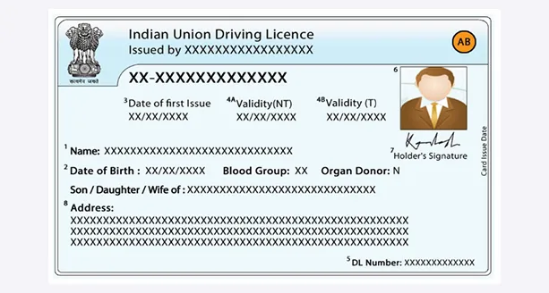 New smart card design for DL in India - front side