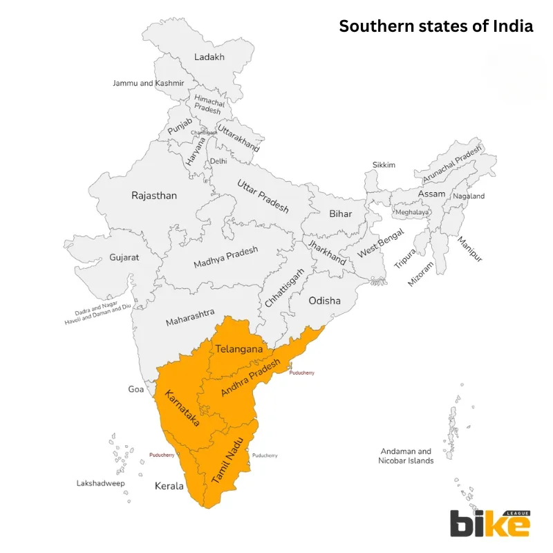 Southern states of India