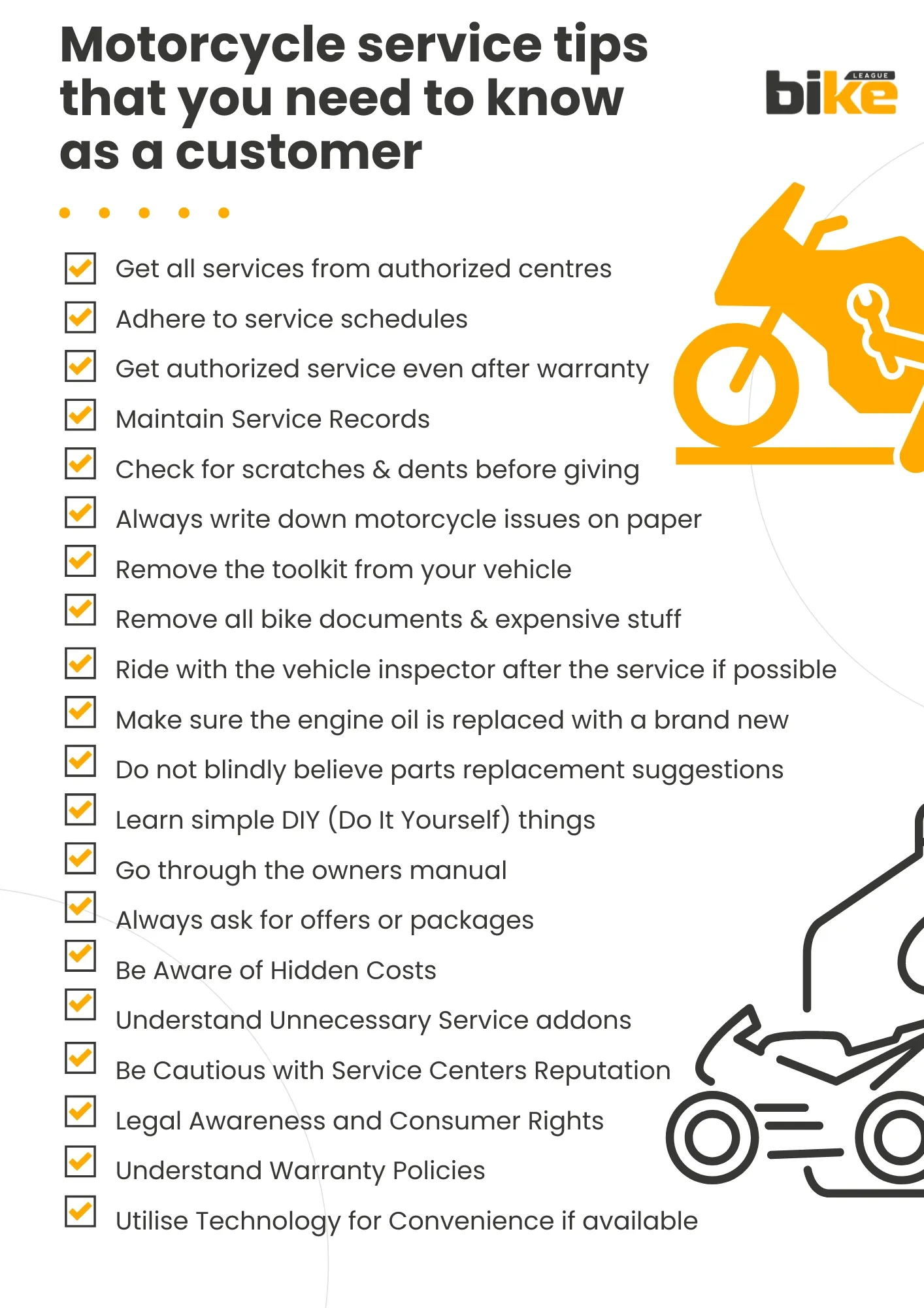 motorcycle service tips
