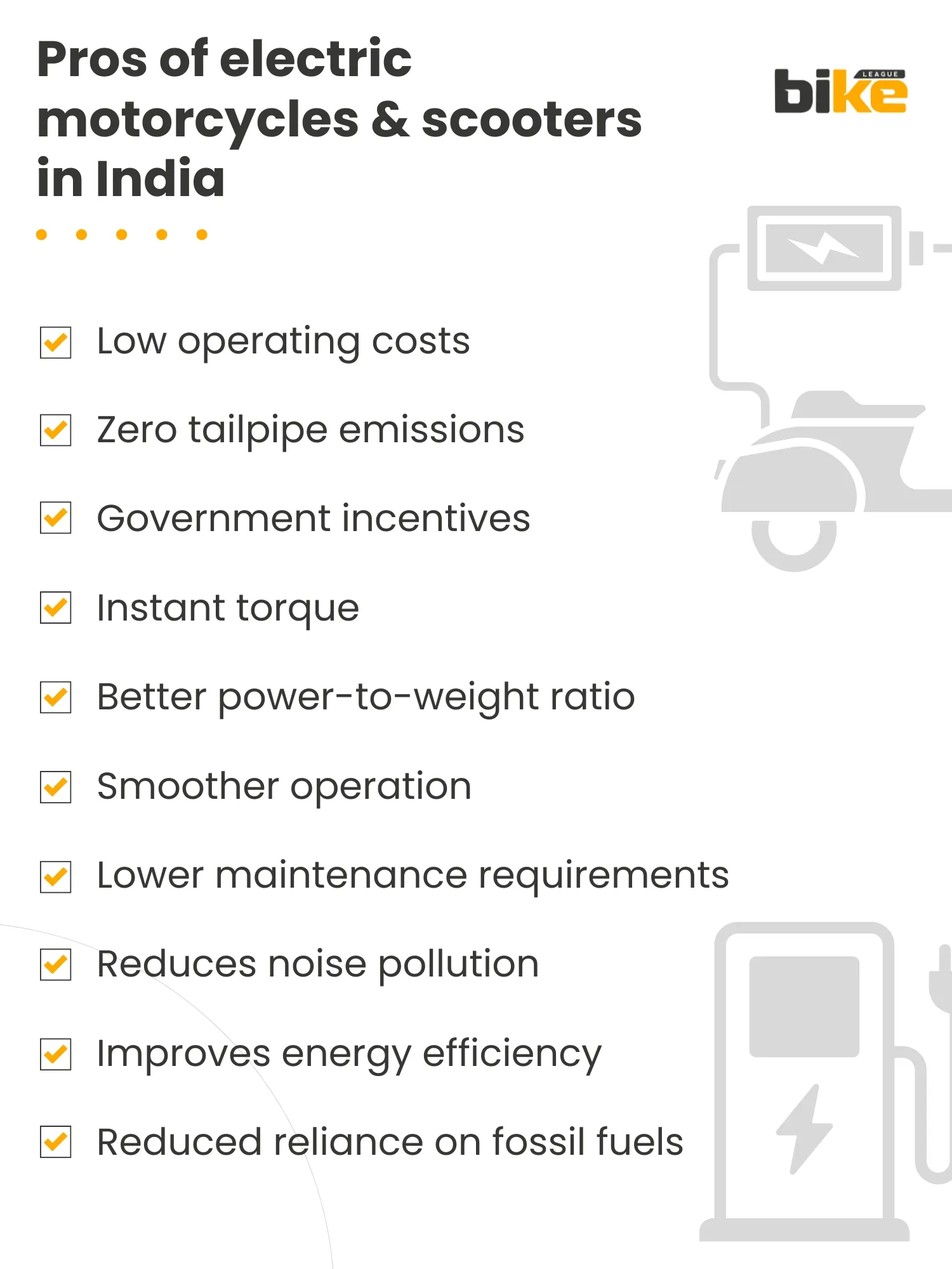 Pros of electric motorcycles & scooters in India