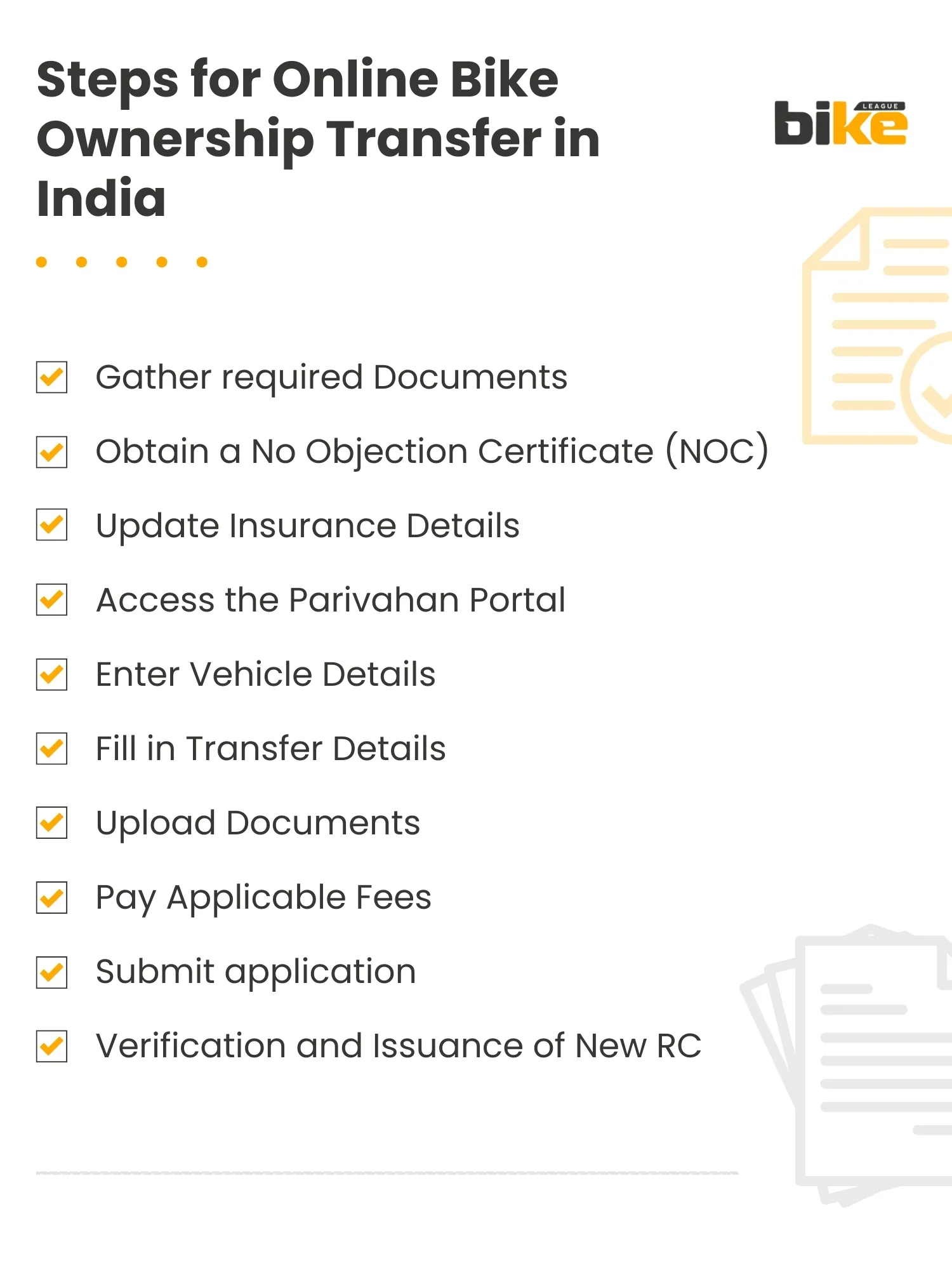 steps for online bike ownership transfer in india