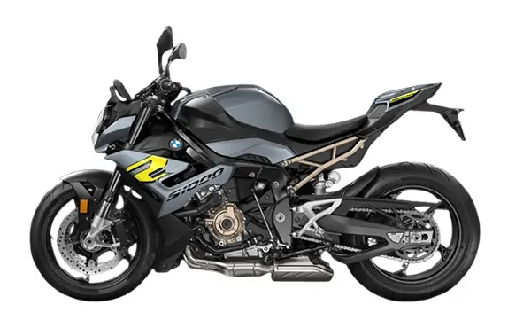 Untitled-11 BMW motorcycle, rear view showcasing its sleek design.