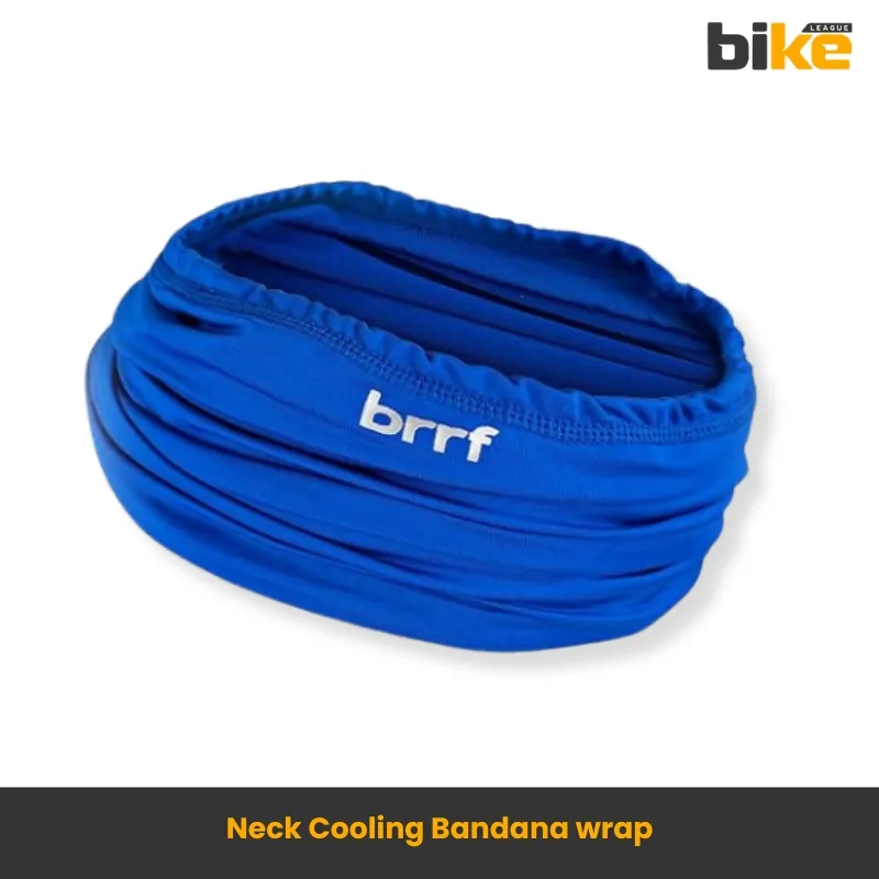 Neck cooling bandana wrap for motorcycle riders