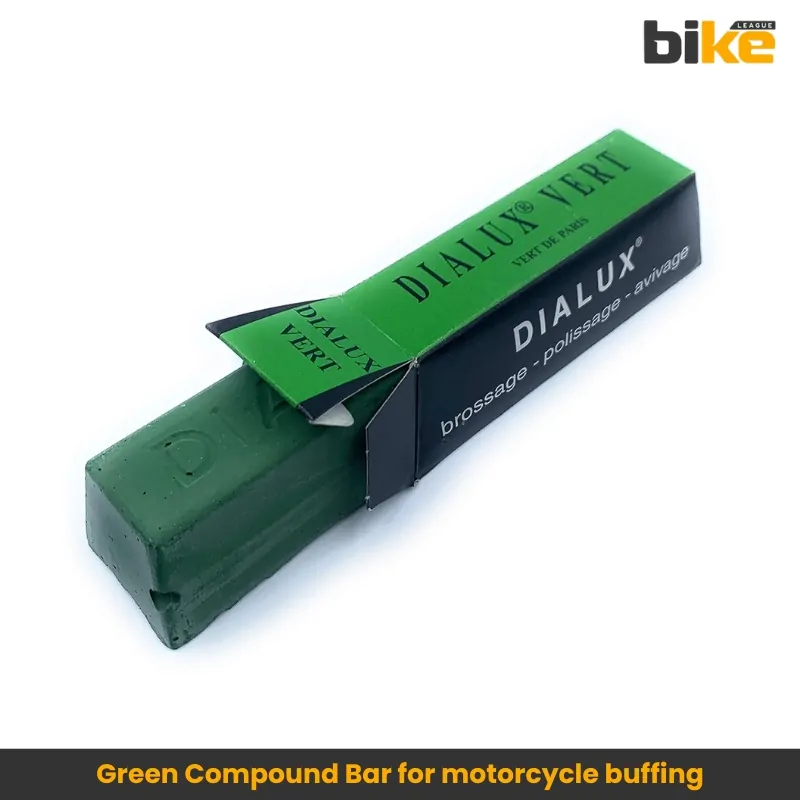 Green compound bar for motorcycle buffing