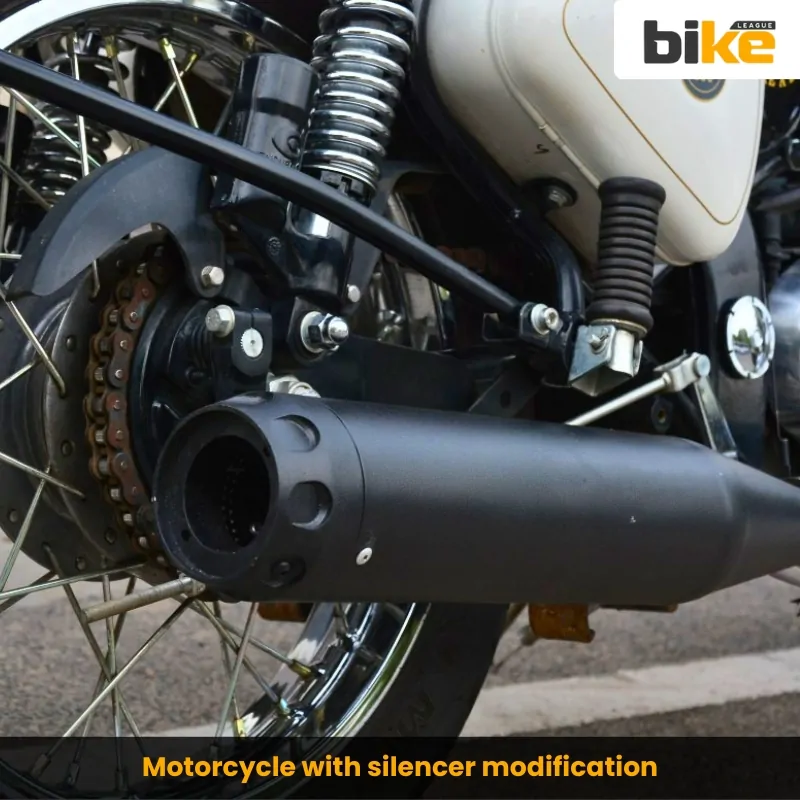 Motorcycle with silencer modification is illegal in India