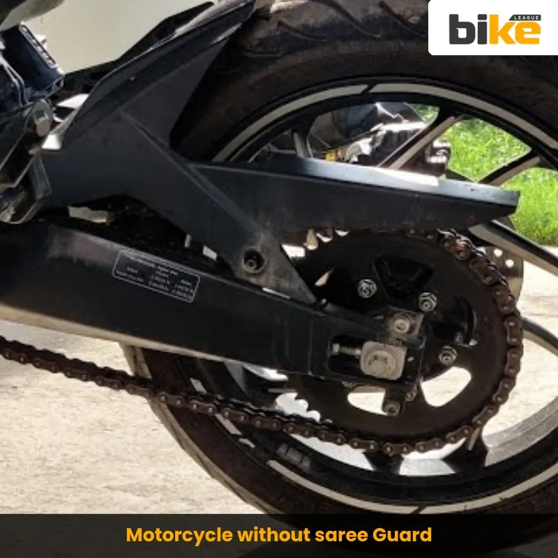 Motorcycle without saree guard is illegal in India