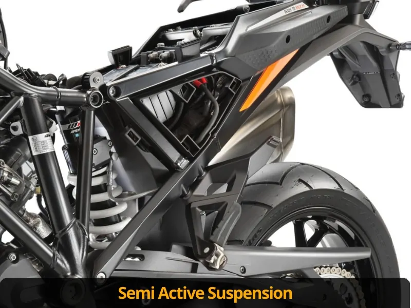 Semi active motorcycle rear suspension