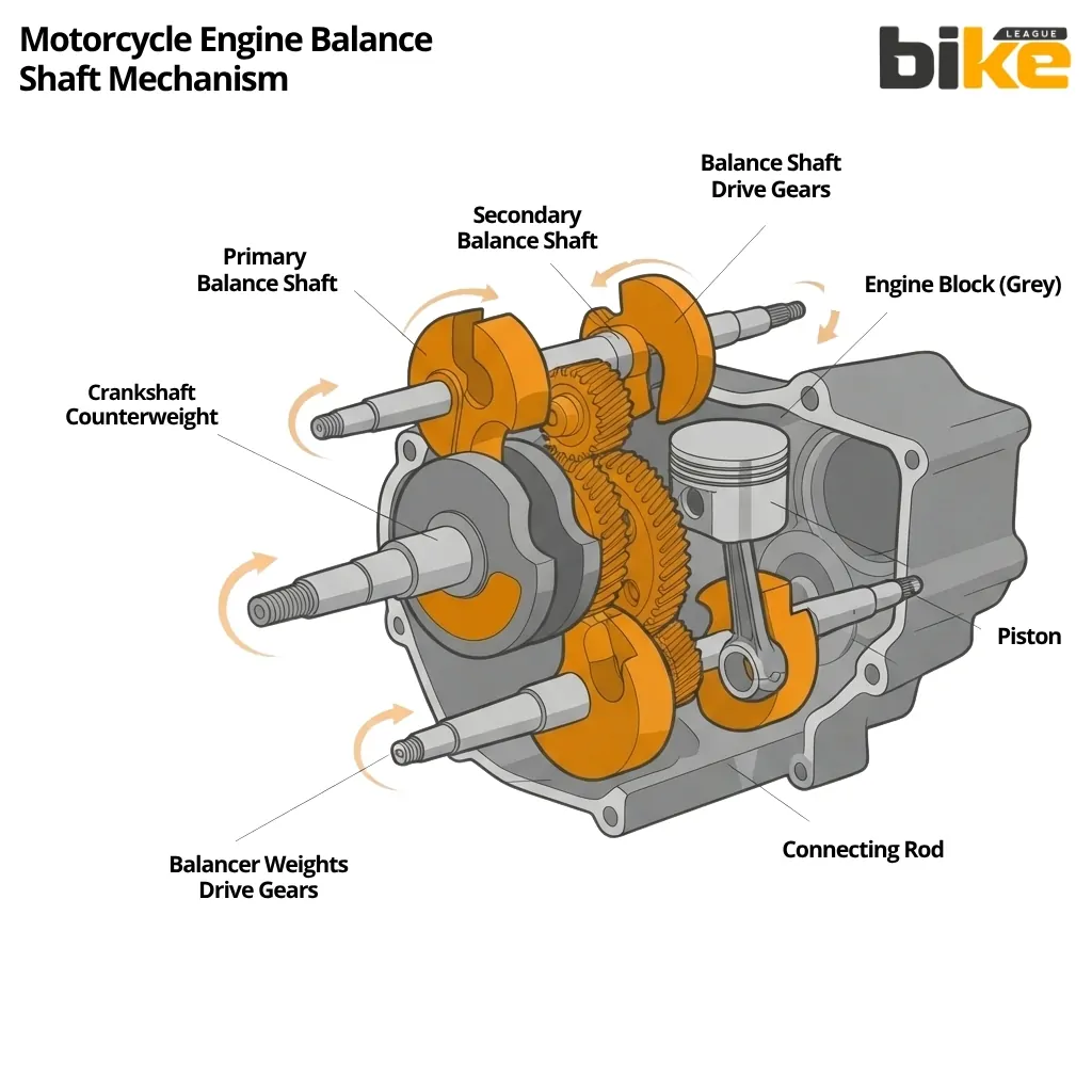 Motorcycle Engine Balance Shaft Mechanism