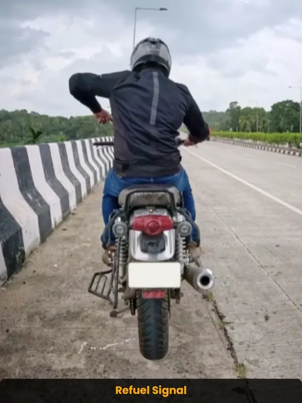 Refuel motorcycle signal