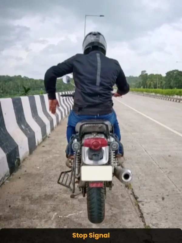 Stop motorcycle signal