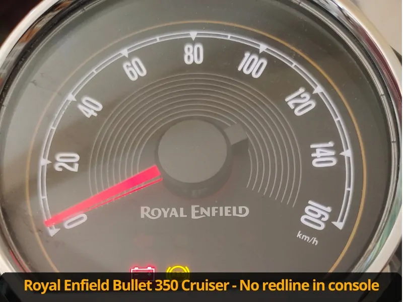 Royal Enfield Bullet 350 cruiser no redline in console