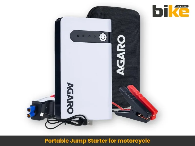 Portable jump starter for motorcycle