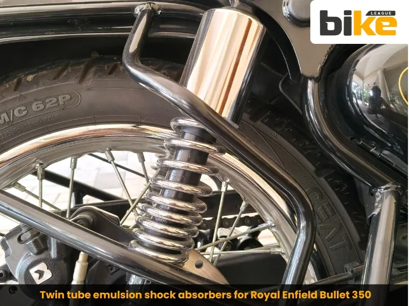Twin tube emulsion rear shock absorbers for Royal Enfield Bullet 350