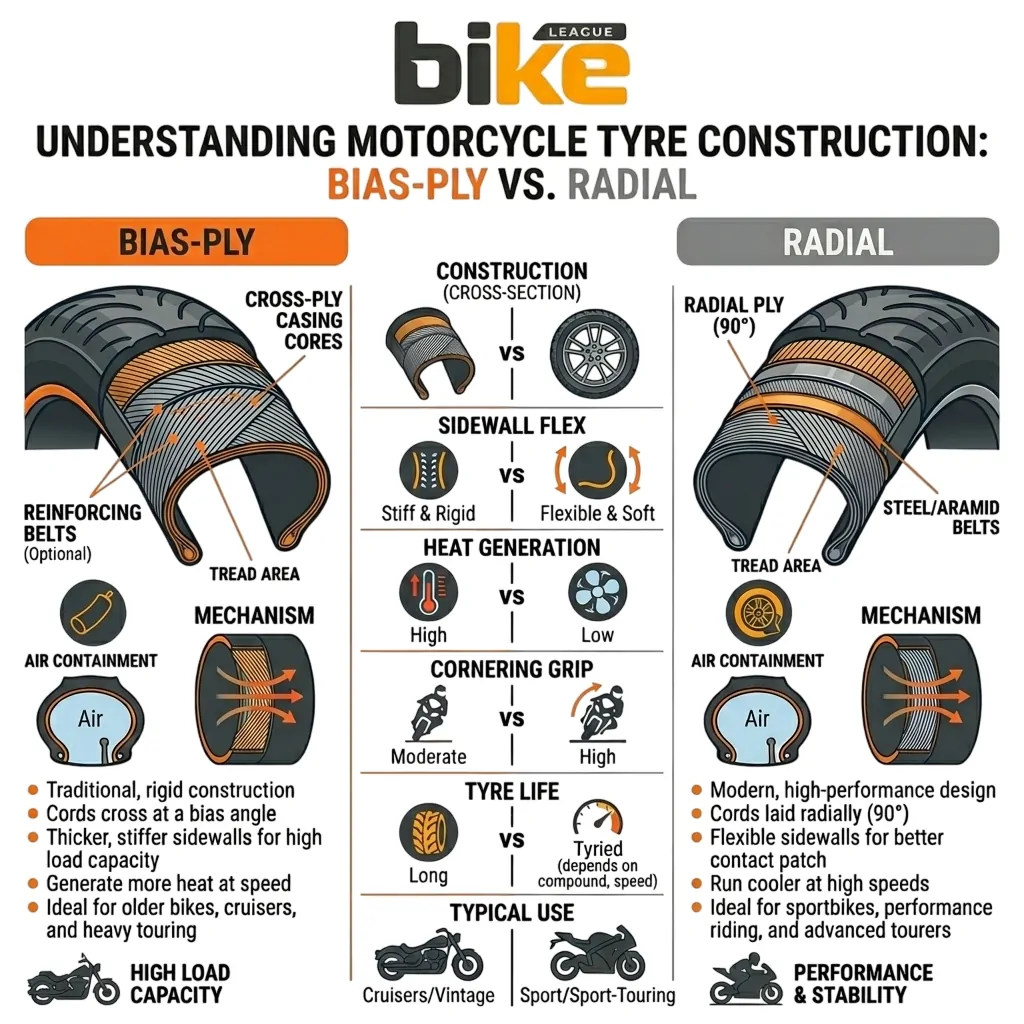 Undertanding Motorcycle Tyre Construction: Bias-ply Vs Radial
