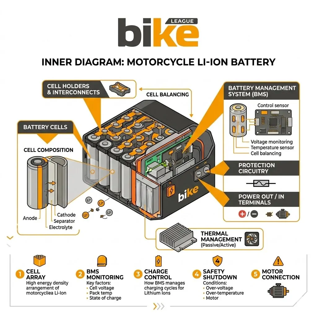 INNER DIAGRAM MOTORCYCLE LI-ION BATTERY
