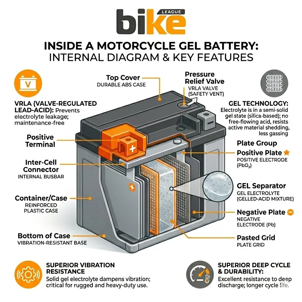 INSIDE A MOTORCYCLE GEL BATTERY
