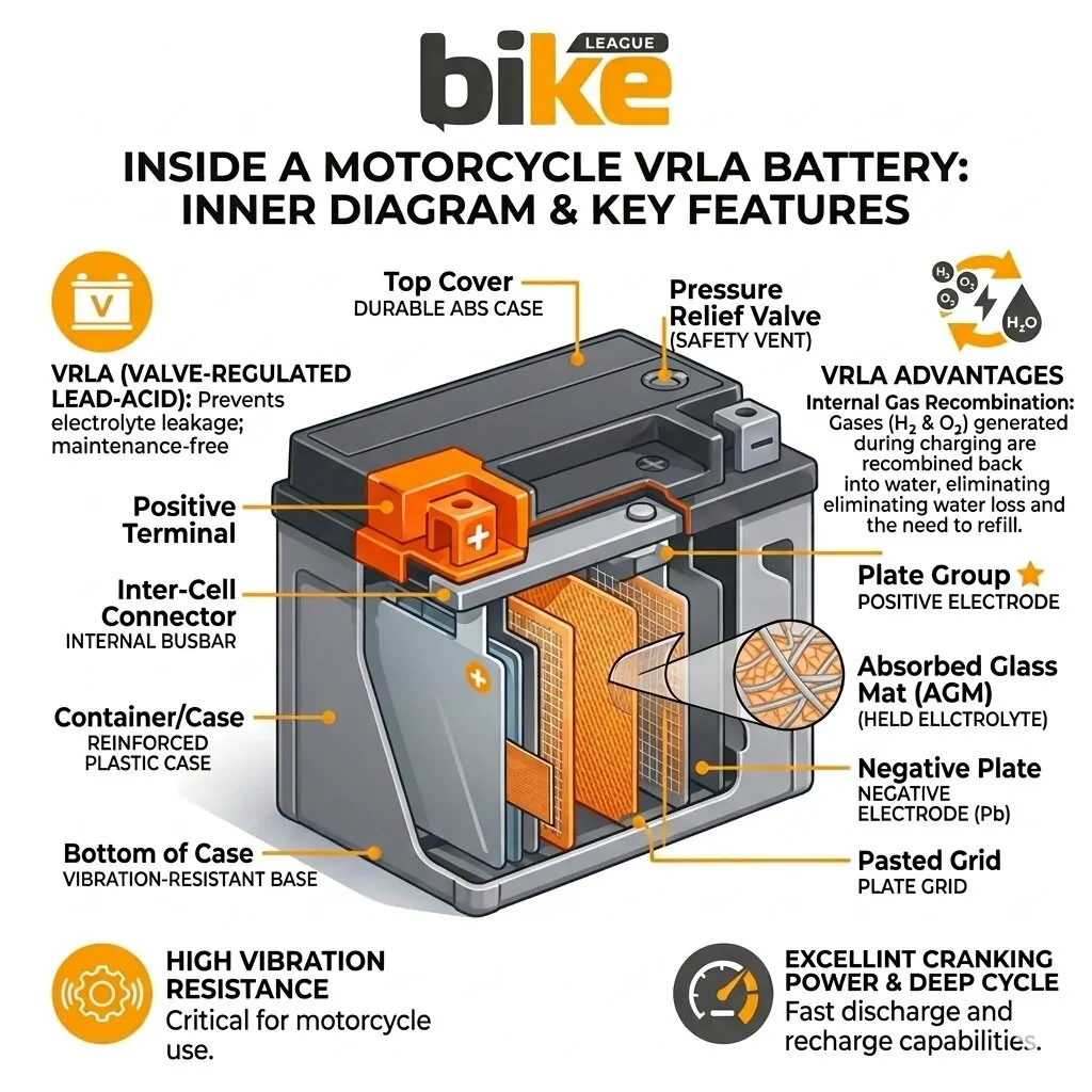 INSIDE A MOTORCYCLE VRLA BATTERY