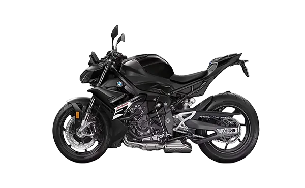 BMW motorcycle, side profile with a sleek design.