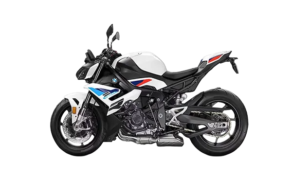 BMW S 1000 R naked sportbike, side profile showcasing its aggressive and dynamic design.