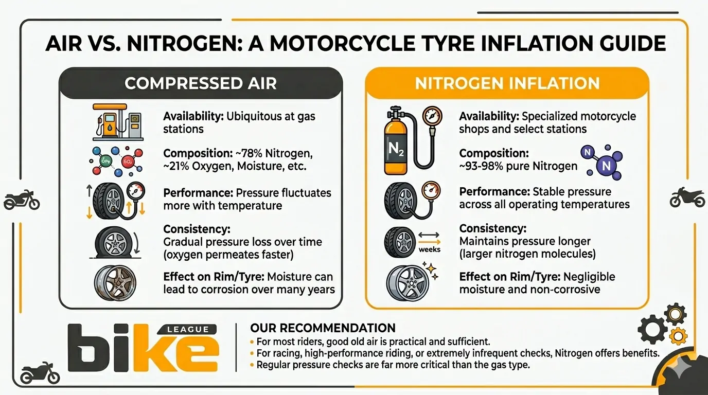 air vs nitrogen filling in two-wheelers