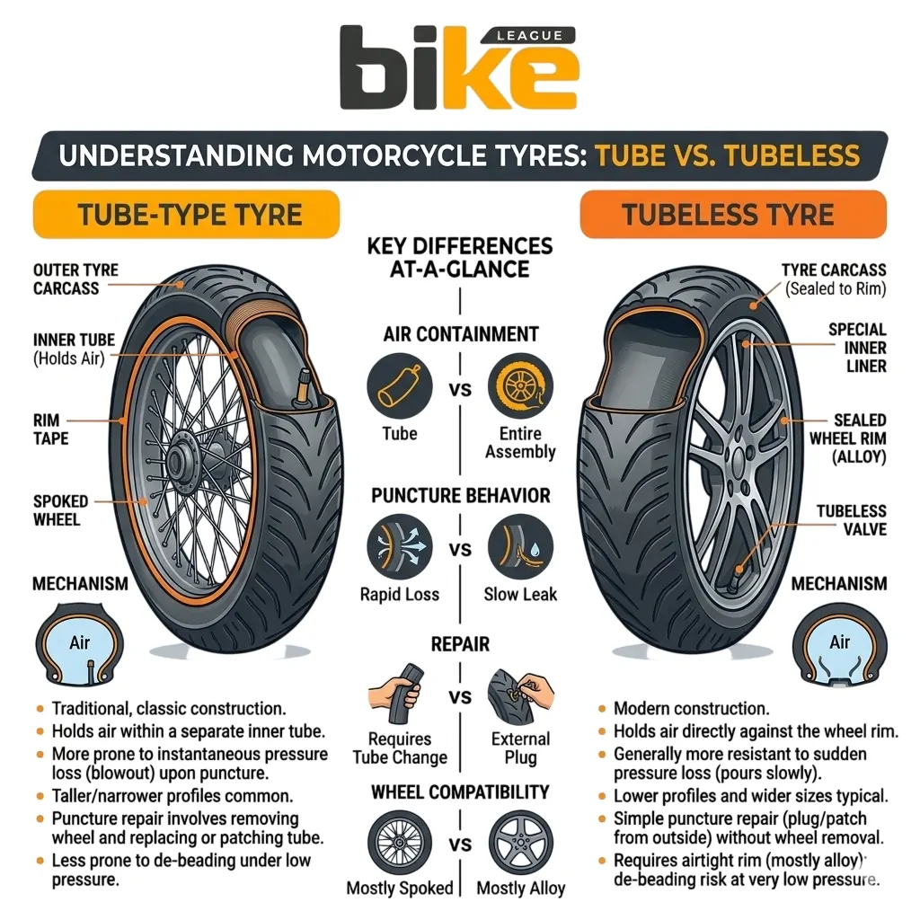 Understanding Motorcycle Tyres: Tube Vs Tubeless
