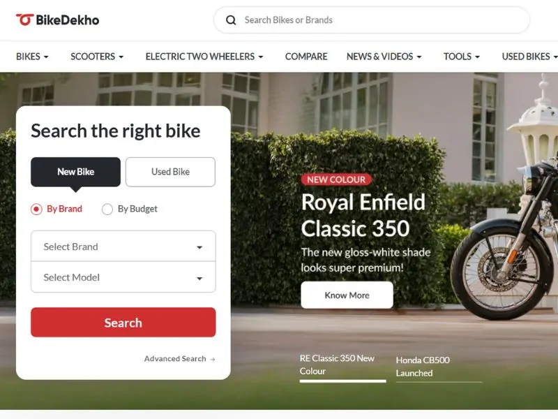 Bikedekho website
