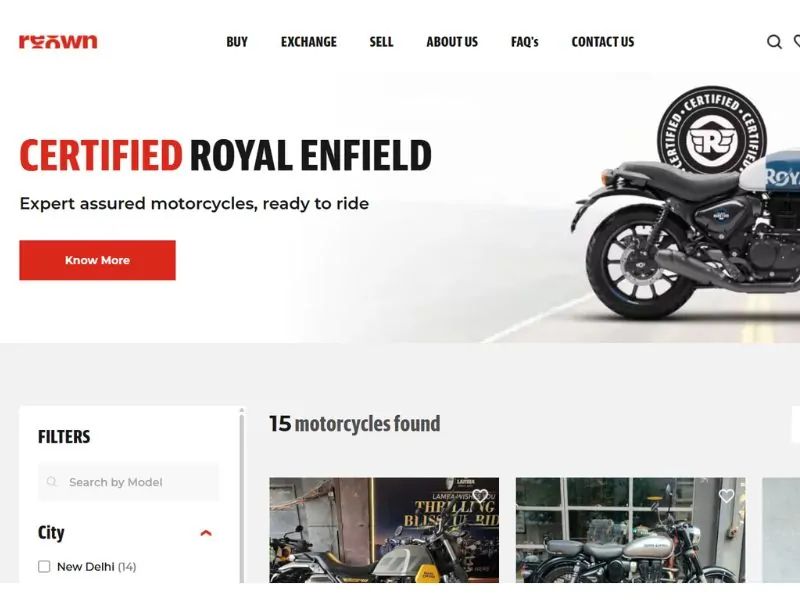 Royal Enfield Reown website